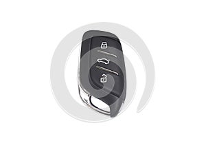 Digital car key remote control with unlockable and lockable buttons isolated on white background