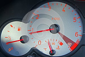 Digital car mileage clock speedometer photo