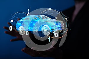 A digital car technology smart in virtuel room