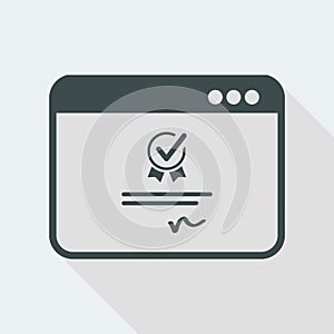 Digital certificate - Vector icon for computer website or application