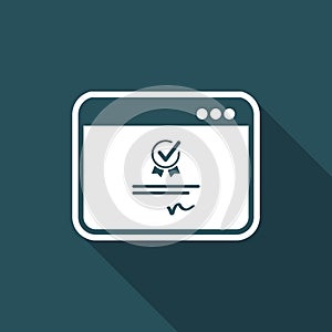 Digital certificate - Vector icon for computer website or application