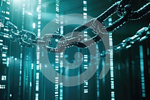 Digital Chain and Blockchain Security Concept