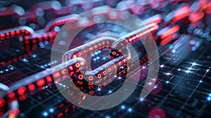 Digital chain link with binary code