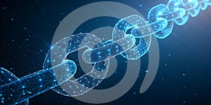 Digital chain link network data security technology innovation abstract background