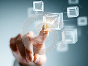 Digital checklist confirmation with touch interface