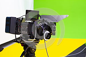 Digital cinema camera in a green visual effects studio