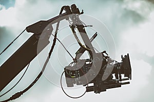 Digital Cinema Camera Loaded On A Crane