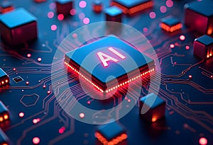 Digital Circuit AI Processor Icon
