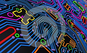 Digital Circuit Board Abstract Background