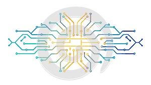 Digital Circuit Board Connection Lines, vector design Generative AI