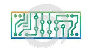 Digital Circuit Board Connection Paths Icon, vector design Generative AI