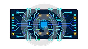 Digital Circuit Board Connection, Technology Network Vector Generative AI