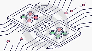 Digital Circuit Board with Geometric Elements, Tech AI Vector, vector design Generative AI