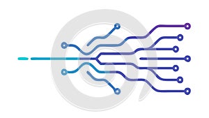 Digital circuit board lines for technology and connectivity, vector design Generative AI