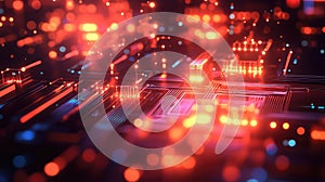 Digital circuit board processing data signals background