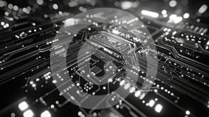 Digital circuit board transmitting data, computing, and processing information