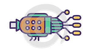 Digital Circuit and Computer Chip Advanced Tech, vector design Generative AI