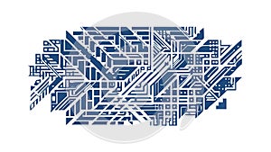 Digital Circuit Flow: Abstract Tech Pattern, vector design Generative AI