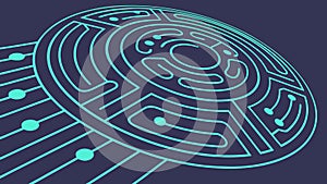 Digital Circuit Maze Problem Solving Concept, vector design Generative AI