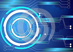 Digital circuit technology blue background