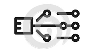 Digital Circuitry Processor Icon, Tech Connectivity, vector design Generative AI