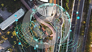 Digital city concept. Artificial Intelligence technology in smart city