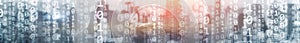 Digital city concept. Mixed Media Binary Code. Banner website.