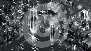 Digital city creating abstract data and connection network