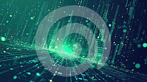 Digital city creating abstract global data network connection