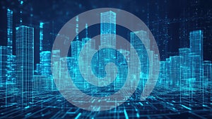 Digital city ecosystem visualizing big data network connectivity