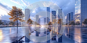 A Digital City Existing Purely in Virtual Space for Cyber Virtual Reality and Futuristic Design Projects photo