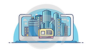 Digital City Interface, Smart Urban Planning and Technology in City vector design Generative AI