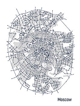 Digital city. The scheme of Moscow in the form of a microcircuit