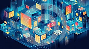 Digital Cityscape: Global Network and Data Connectivity