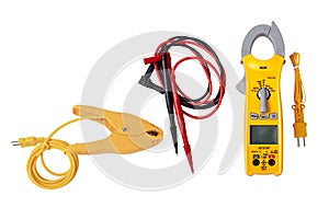 Digital Clamp Multimeter Isolated On White