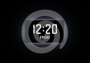 Digital clock against a dark background