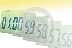 Digital clock blur to one minute