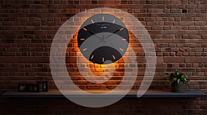 digital clock on brick wall