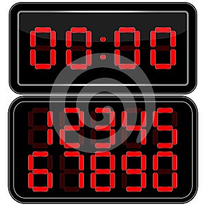 Digital Clock . Digital Uhr Nummer