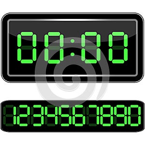 Digital Clock . Digital Uhr Nummer