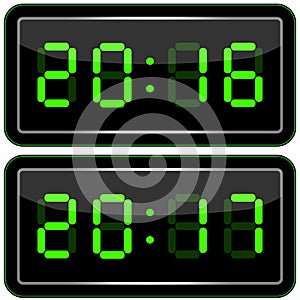 Digital Clock . Digital Uhr Nummer