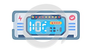 Digital Clock Display with Red Numbers, vector design Generative AI