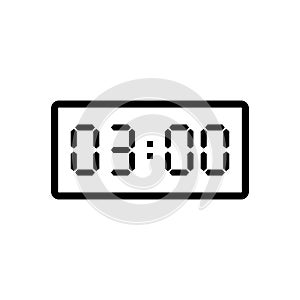 Digital clock displaying 3:00 o'clock