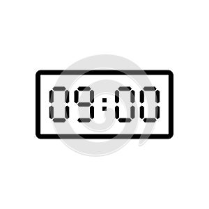 Digital clock displaying 9:00