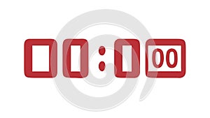 Digital Clock Displaying 00:00, Symbolizing Start, Time, and Reset, vector design Generative AI