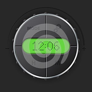 Digital clock with green lcd