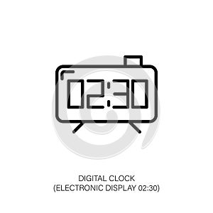 Digital Clock Icon - Electronic Display 02:30