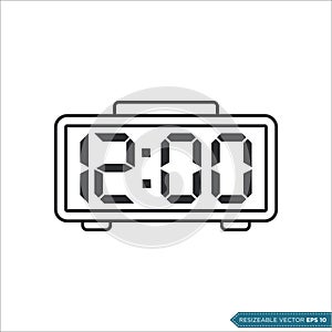 Digital Clock Icon Vector Template Illustration Design
