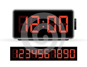 Digital clock number set. Time icon. Design element. Vector stock illustration.