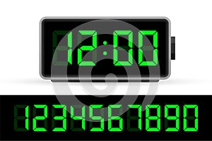 Digital clock number set. Time icon. Design element. Vector stock illustration.